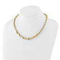 Italian Hammered Link Chain Necklace for Women 14K Gold 3