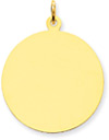 1 Inch Engravable Disc Charm Pendant, 14K Gold