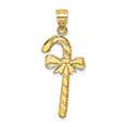 14k gold candy cane charm pendant