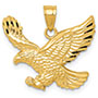 14K Gold Patriotic American Eagle Pendant