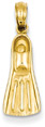 14K Gold Flipper Pendant Necklace