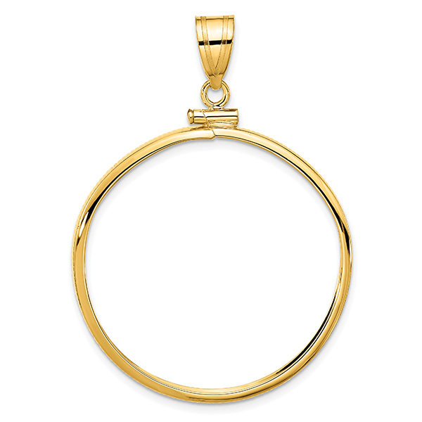 14K Gold Plain Bezel for 1 oz. Gold Coin with Screw-Top (32.7mm)