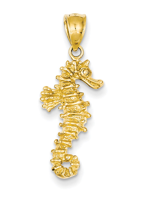14K Gold Seahorse Pendant Necklace