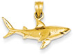 14K Gold Shark Pendant Necklace