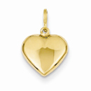 Puffed Heart Charm in 14K Yellow Gold