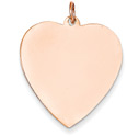 14K Rose Gold Engravable Heart Charm Pendant