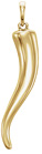Italian Horn Pendant in 14K Gold, 1 1/4