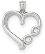 14K White Gold Heart Pendant with Infinity Symbol
