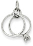 14K White Gold Wedding Rings Charm Pendant with CZ