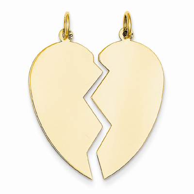 2-Piece Heart Charm Pendant in 14K Yellow Gold