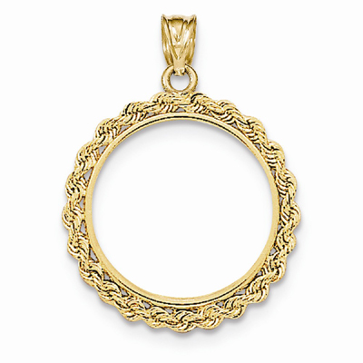 14K Gold Rope Bezel for 1/4 Ounce American Eagle Coin