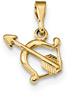 Bow and Arrow Pendant in 14K Gold