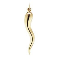 extra-large 14k gold horn pendant