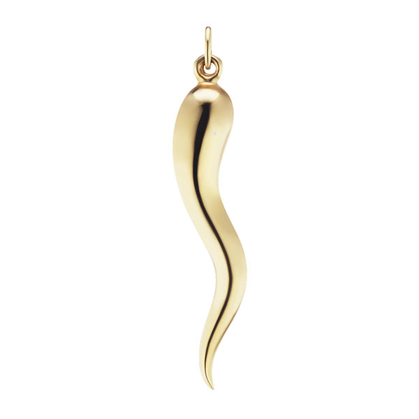 extra-large 14k gold horn pendant