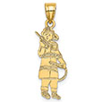 firefighter with hose pendant in 14k gold