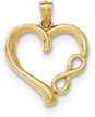 Infinity Symbol Heart Pendant in 14K Gold