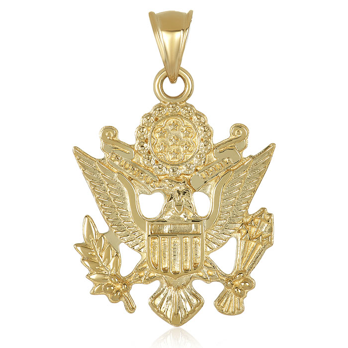 Insignia of the United States American Eagle Pendant 14K Gold