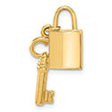 Italian Lock And Key Pendant 14K Gold 3