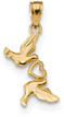 Love Birds Pendant with Heart in 14K Gold