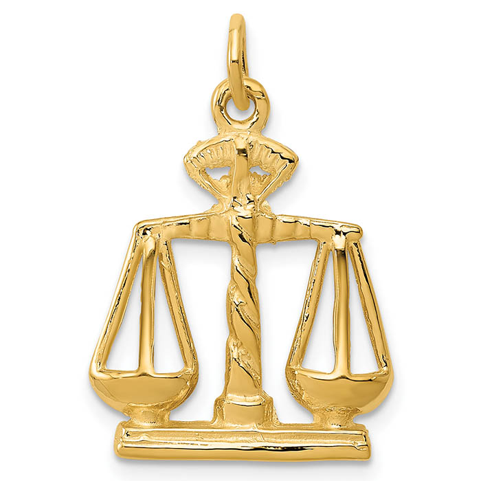 scales of justice pendant 14k gold
