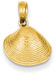 Small Clam Shell Pendant, 14K Gold