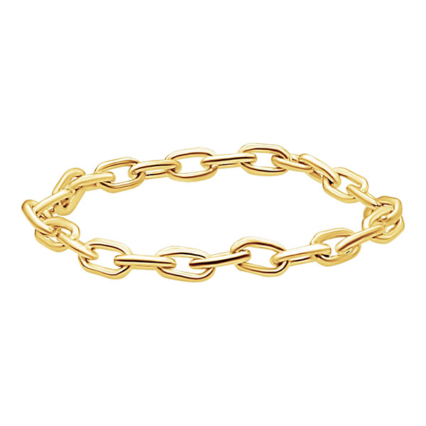 14k gold women's cable link chain ring
