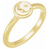 14k gold crescent moon and star ring