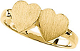Double-Heart Engraveable Gold Signet Ring