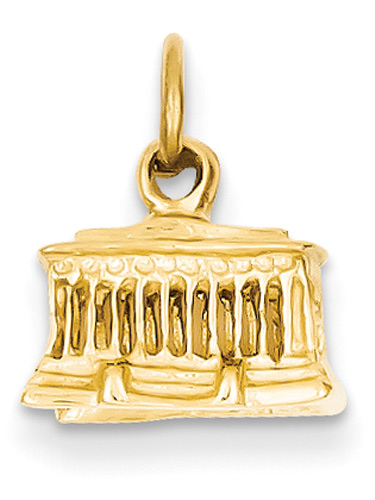 Lincoln Memorial Jewelry Pendant, in 14K Gold