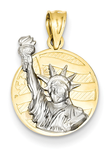 Statute of Liberty Pendant in 14K Two-Tone Gold