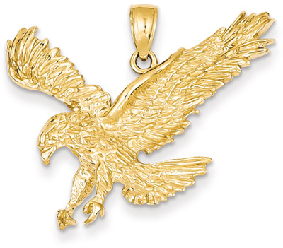 Sweeping Eagle Pendant in 14K Gold