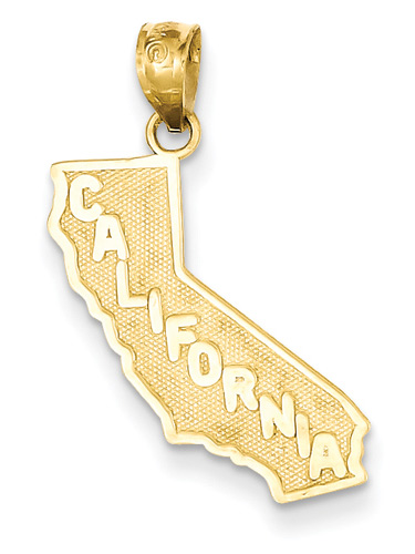 Calfornia State Pendant, 14K Gold