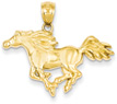 Galloping Horse Pendant in 14K Gold