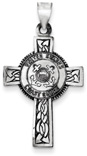 United States Coast Guard Cross Pendant in Sterling Silver
