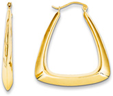 Fancy Gold Hoop Earrings in 14K Yellow Gold
