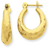 Hammered Hoop Earrings in 14K Gold