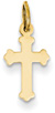 Small Plain Polished Heraldry Cross Pendant, 14K Yellow Gold
