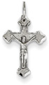 Small Fleurie Crucifix Pendant, 14K White Gold