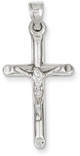 Polished 14K White Gold Crucifix Pendant