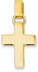 Plain Polished Latin Cross Necklace, 14K Yellow Gold