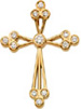 The Trinity Diamond Cross Pendant, 14K Gold