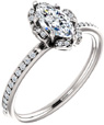 1/2 Carat Center Floral Marquise Diamond Engagement Ring