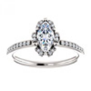 1/2 Carat Center Floral Marquise Diamond Engagement Ring 3