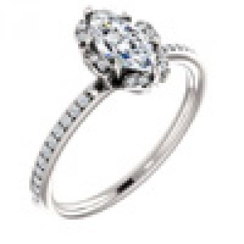 1/2 Carat Center Floral Marquise Diamond Engagement Ring 2