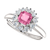 Pink Sapphire and Diamond Flower Ring