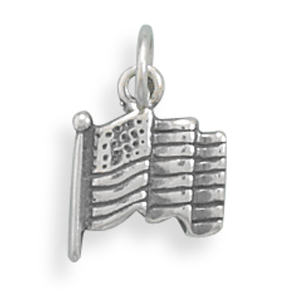 American Flag Charm in Sterling Silver