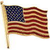 14K Solid Gold American Flag Lapel