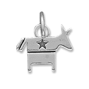 Democratic Donkey Charm in Sterling Silver
