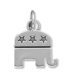 Republican Elephant Charm in Sterling Silver