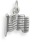 American Flag Charm in Sterling Silver